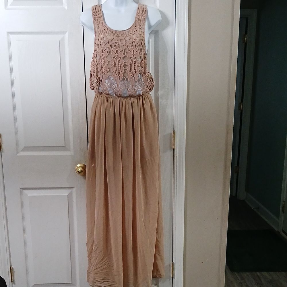 San Joy crochet sheer sexy vacation honeymoon dress Sz M EUC
